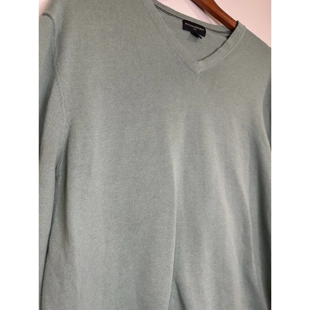 Banana Republic Mens Sweater XL V Neck Knit Cotton Classic Preppy Career‎ Basic
